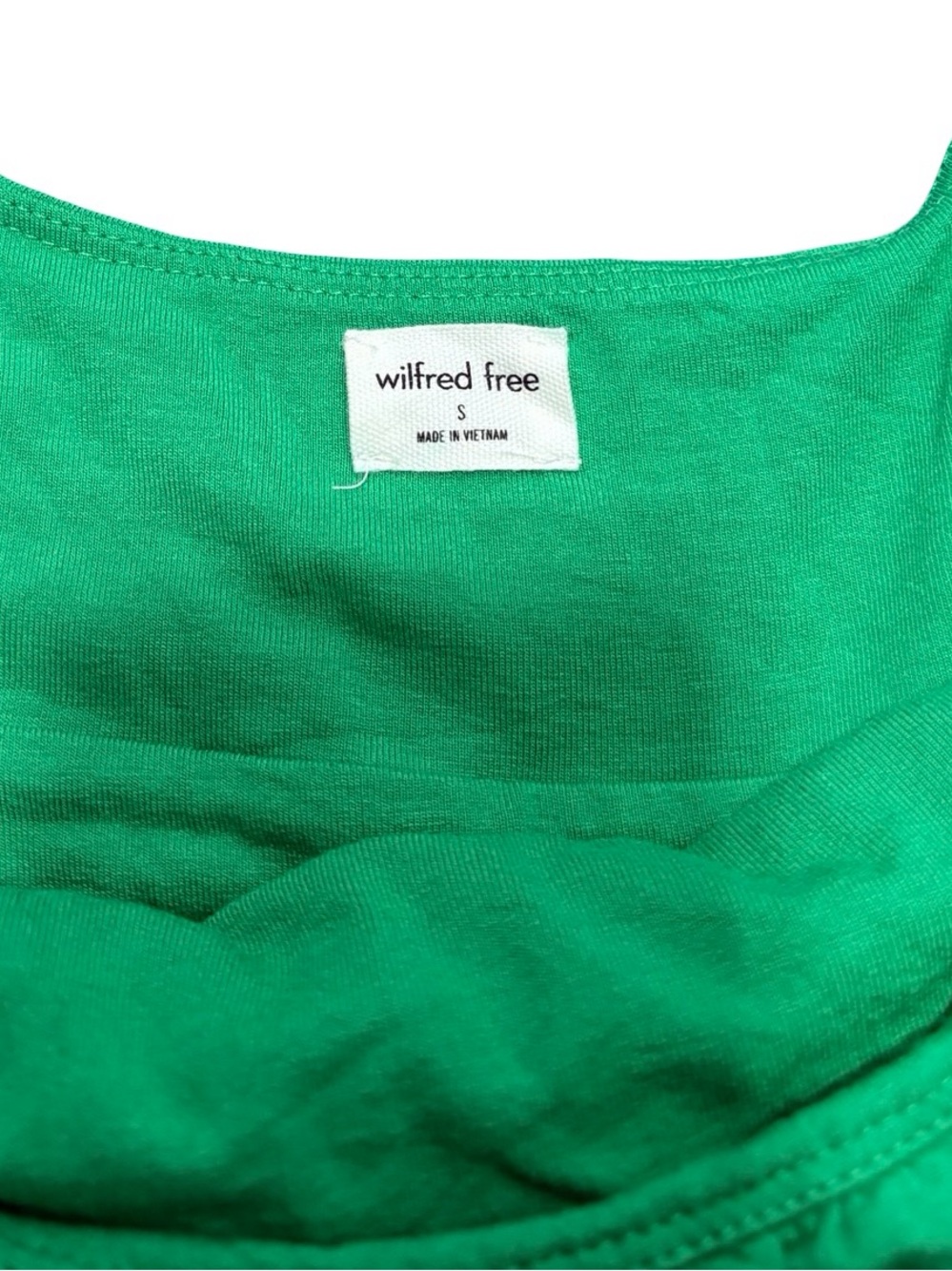 Wilfred Free Aritzia Green Ruched Bust Cropped Tank Top Size Small - Picture 4 of 10